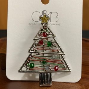 NWT Christopher & Banks Christmas Tree Brooch